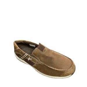 Durham Windward Boat Shoe SlipOn Driver Loafer Brown Leather Suede‎ Mens Size 9